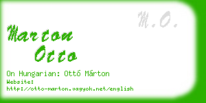 marton otto business card